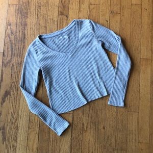 Seriously Soft Perfect V Long sleeve ribbed crop top Size XS